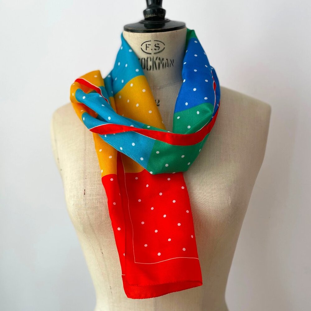 Vintage Colourful Polka Dot Scarf - Made in Italy